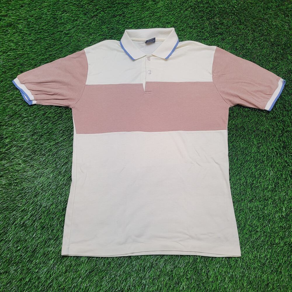 Vtg 80s Twenty Three Pastel Color Block Polo Shir… - image 1
